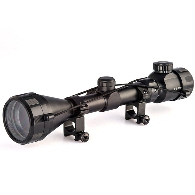 3-9x50 Hal. Saklaw ng Pangangaso Tactical Rgb Illumination Reticle Riflescope Air Soft Rifle