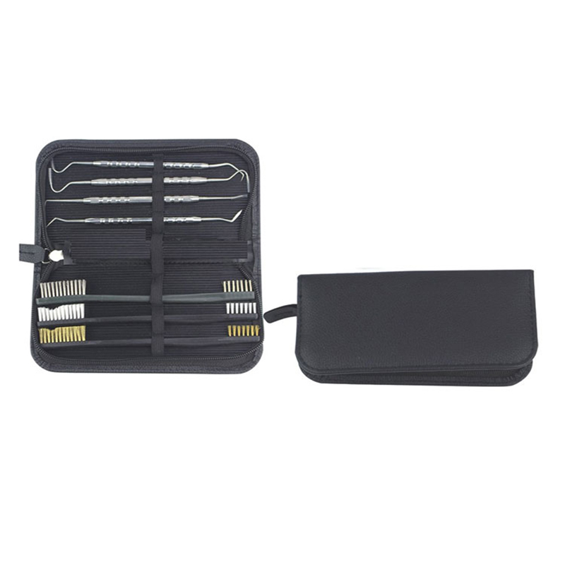 Gun Cleaning Kit 3 Utility Brushes at 4 Stainless Hooks/Pick