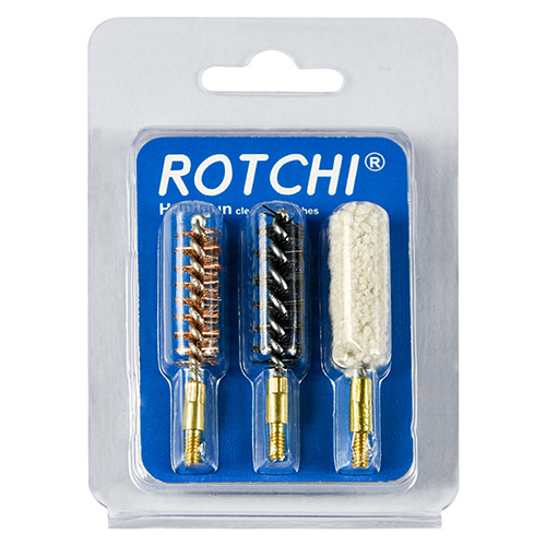 Shotgun bore cleaning brush 3-in-1 set, paltos at pakete ng card. Available