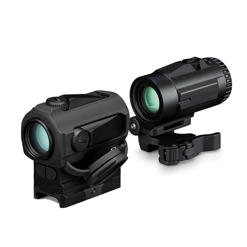 Tactical 3X Magnifier Scopes Optics Hunting Riflescope Sights Red Dot Sight With QD Mount Para sa 20mm Rifle Gun Rail