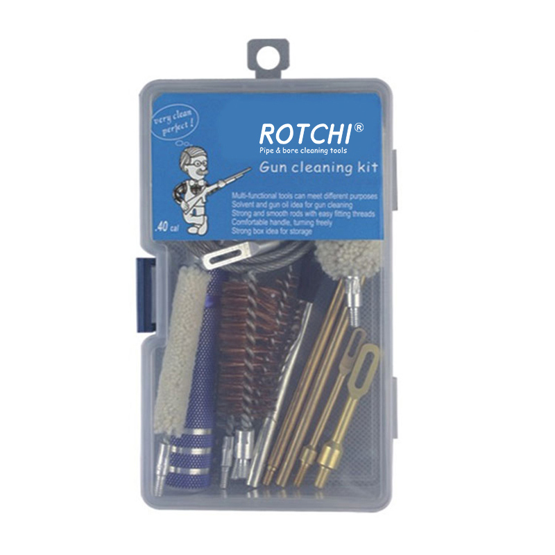 Ang Universal Gun Cleaning Kit Plastic Box ay naka -pack